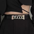 Chunky Chain Faux Leather Belt