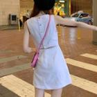 Sleeveless Button Back A-line Dress