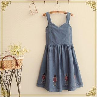 Embroidered Pinafore Dress