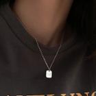 Lettering Square Pendant Necklace