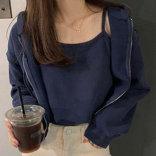 Set: Camisole Top + Zip Hoodie