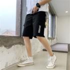Lettering Straight-cut Cargo Shorts