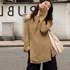 Long-sleeve Off-shoulder Applique Shirt