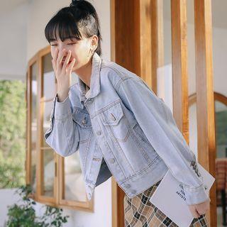 Denim Button-up Cropped Jacket