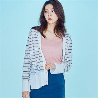 Plain Striped Cardigan