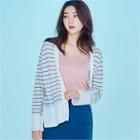 Plain Striped Cardigan