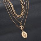 Jesus Layered Necklace Gold - One Size