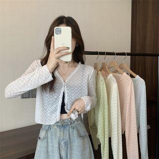 Long-sleeve Perforated Light Cardigan