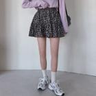 Band-waist Floral Tiered Miniskirt