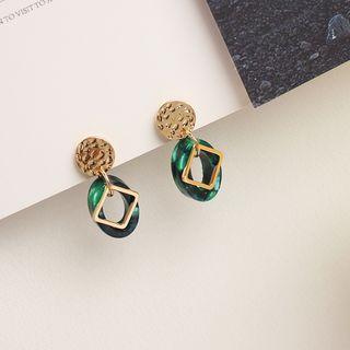 Alloy Square Acetate Oval Dangle Earring