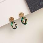 Alloy Square Acetate Oval Dangle Earring
