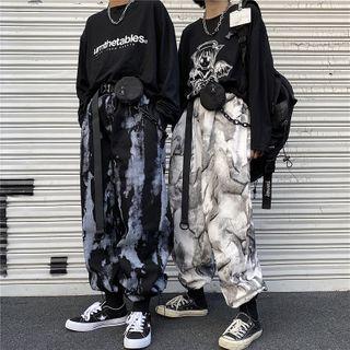 Tie Dye Wide-leg Pants / Belt Bag / Set