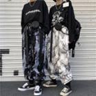 Tie Dye Wide-leg Pants / Belt Bag / Set