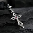 Hand Made Cross Ruby Single Earring