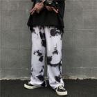 Spray Print Straight-fit Jeans