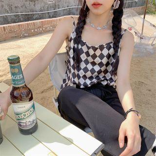 Plaid Camisole Top / Spaghetti Strap Plaid Midi Dress
