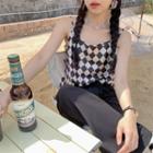 Plaid Camisole Top / Spaghetti Strap Plaid Midi Dress