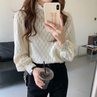 Semi High-neck Lace Top