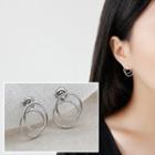 925 Sterling Silver Stud Earring 1 Pair - Platinum - One Size
