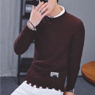 Plain Ribbed Long-sleeve Knit Sweater