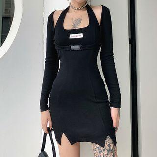 Set: Light Jacket + Halter Buckled Dress