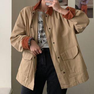 Corduroy Panel Button Jacket