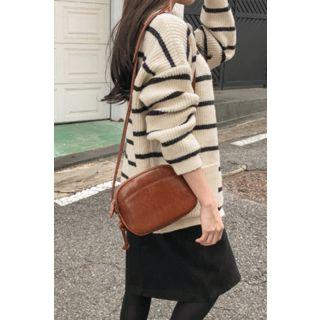 Stripe Wool Blend Cardigan Ivory - One Size