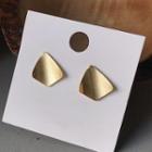 Geometric Matte 925 Sterling Silver Earring 1 Pair - Gold - One Size