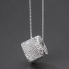 Cube Pendant Necklace S925 Silver - Silver - One Size