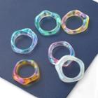Set Of 6: Resin Ring Set Of 6 - Iridescent - One Size