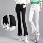 Fringed Boot-cuf Slim-fit Jeans