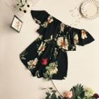 Floral Print Off Shoulder Playsuit