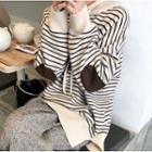 Striped Knit Hoodie / Wide-leg Pants / Set
