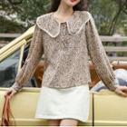Floral Print Blouse Brown Floral - Beige - One Size