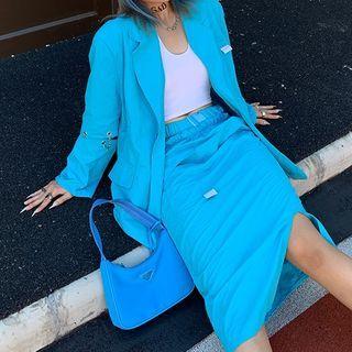 Plain Blazer / Midi Straight-fit Skirt