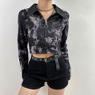 Tie-dyed Half-zip Sweatshirt Black - S