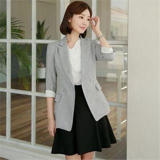 Peaked-lapel 3/4-sleeve Blazer