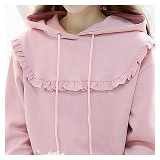 Hooded Frill-trim Top