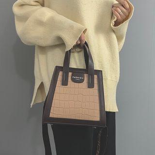 Top Handle Textured Crossbody Bag