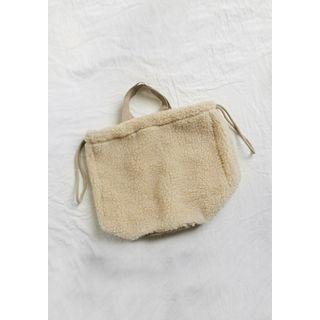 Drawstring Fleece Bucket Shopper Bag