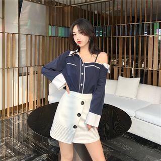 Off Shoulder Blouse / A-line Skirt