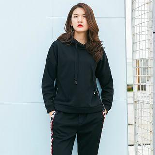 Zip-accent Hooded Pullover