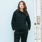 Zip-accent Hooded Pullover