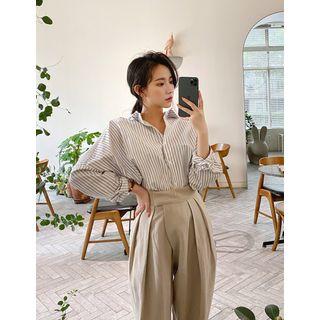 Dip-back Oversize Stripe Shirt