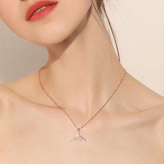 Rhinestone Mermaid Tail Necklace 1598 - As Shown In Figure - One Size