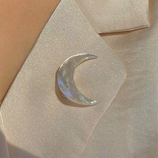 Moon Shell Alloy Brooch