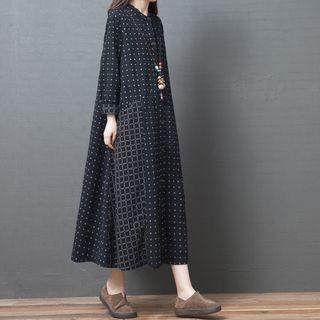 Pattern Panel Midi Shirtdress