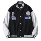 Two-tone Embroidered Baseball Jacket