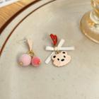 Sterling Silver Asymmetrical Heat Ear Stud 1 Pair - White - One Size