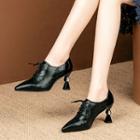 Pointed High Heel Lace Up Shoes